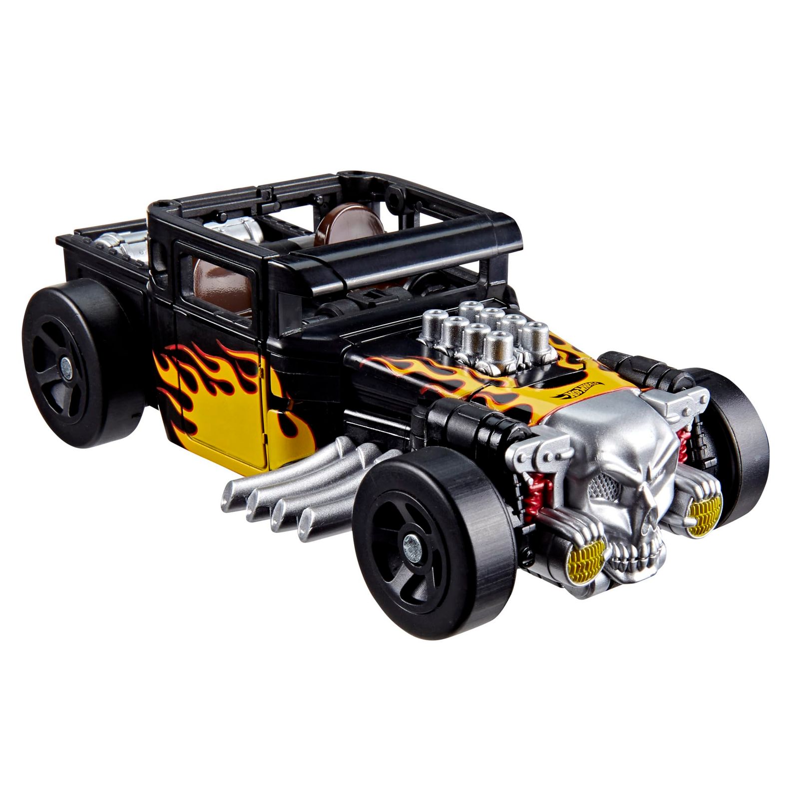 トランスフォーマー コラボレーティブ ホットウィール x ボーンシェイカー デラックスクラス 5インチ ロボットアクションフィギュア 車、車のおもちゃに変換 対象年齢8歳以上 [ボーンクラッシャー。]