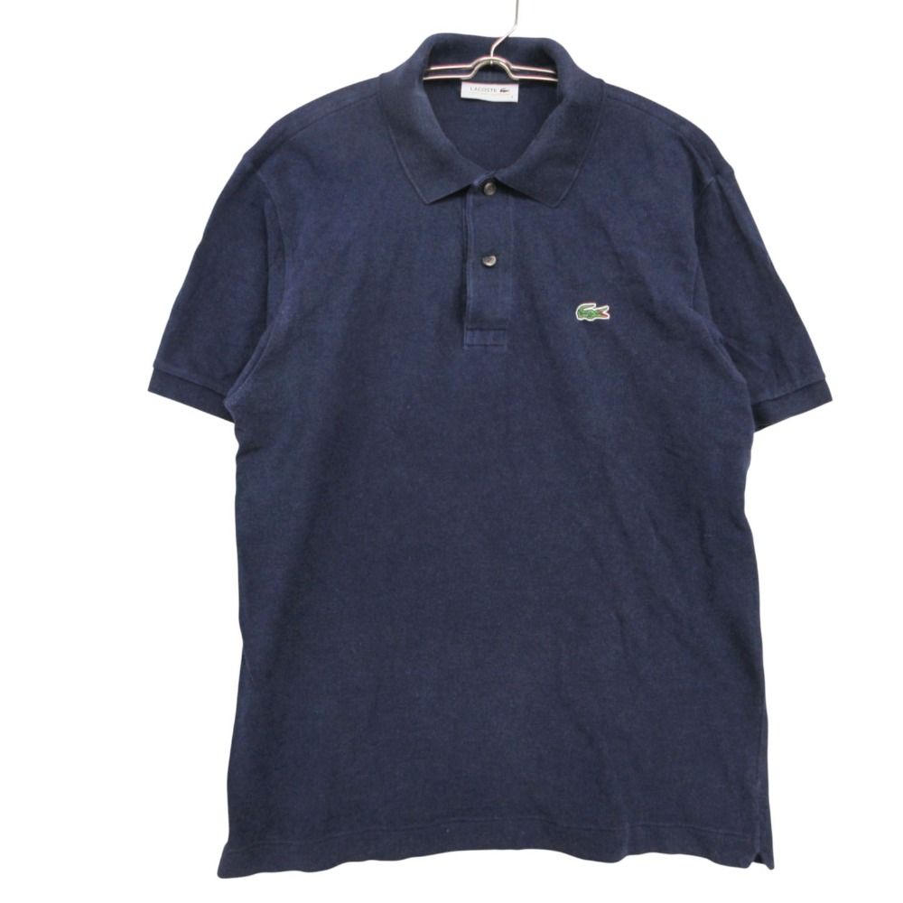 LACOSTE ラコステ ポロシャツ ワニ ロゴ ワッペン 鹿の子 カットソー ネイビー 4【S】 メンズ 【中古】