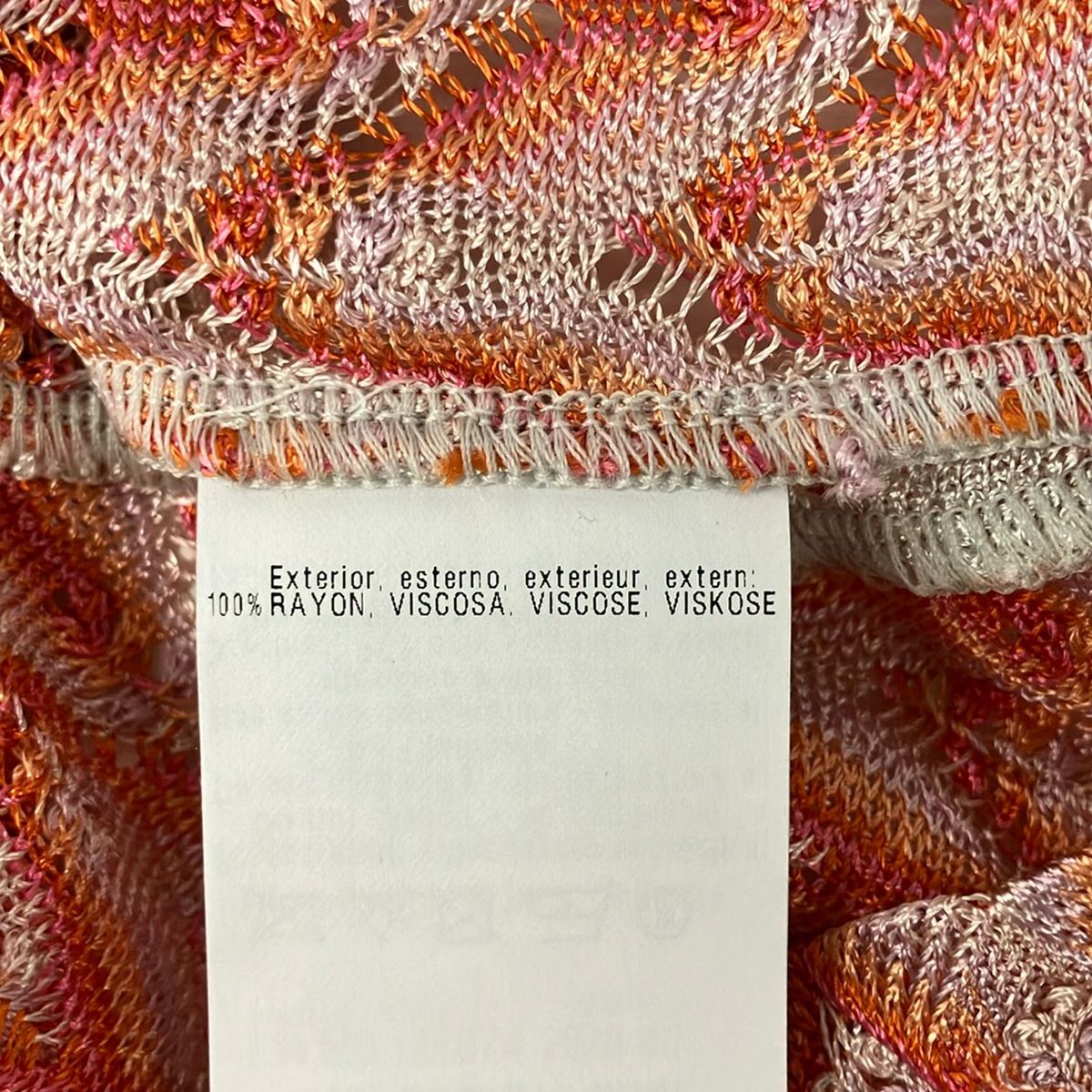 MISSONI(ミッソーニ) 半袖カットソー サイズ40 M レディース美品 白×オレンジ×ピンク Vネック MISSONI(ミッソーニ) 半袖カットソー サイズ40 M レディース美品 白×オレンジ×ピンク Vネック