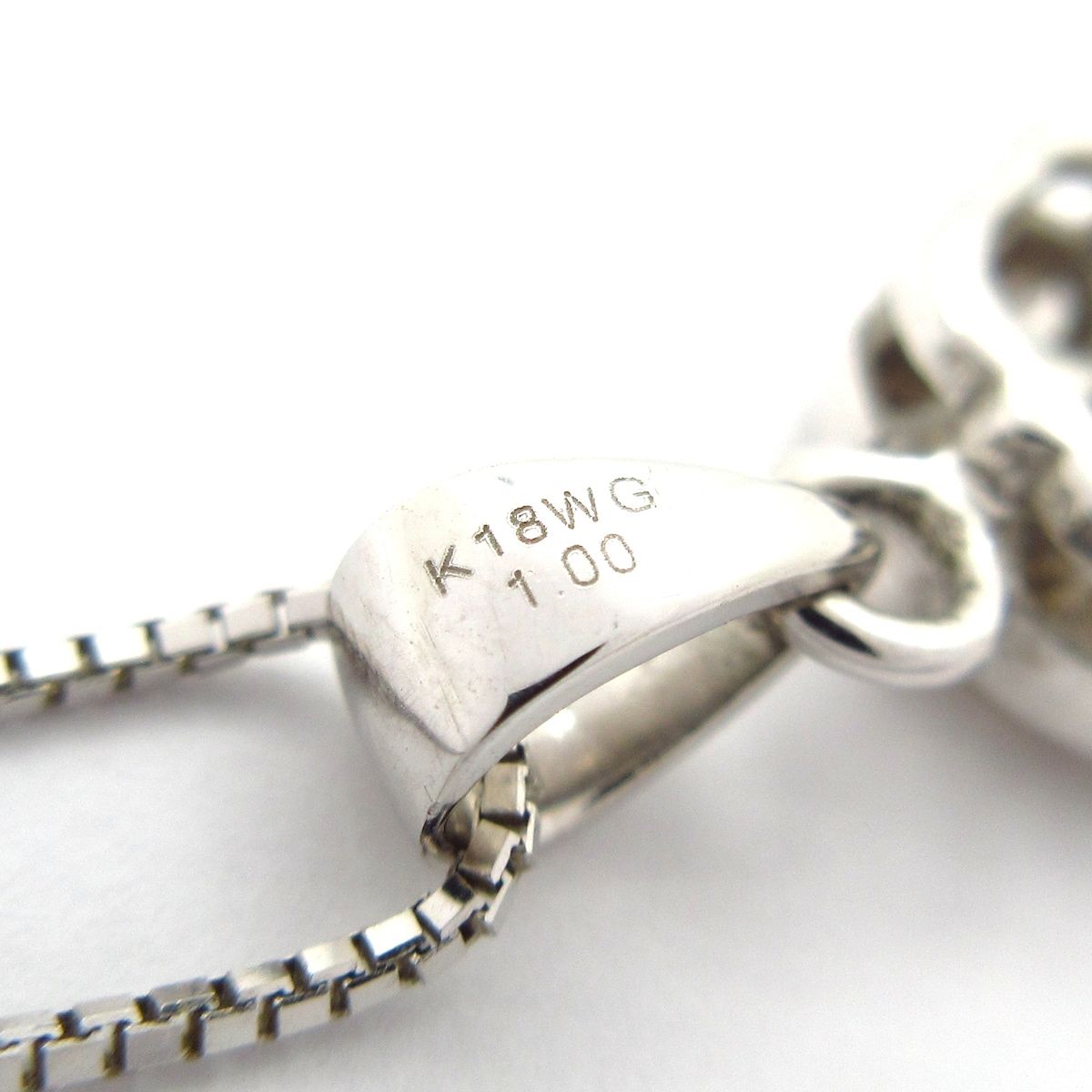 Unbranded(ノーブランド) ネックレス K18WG×ダイヤモンド 総重量:4.0g/1.00刻印