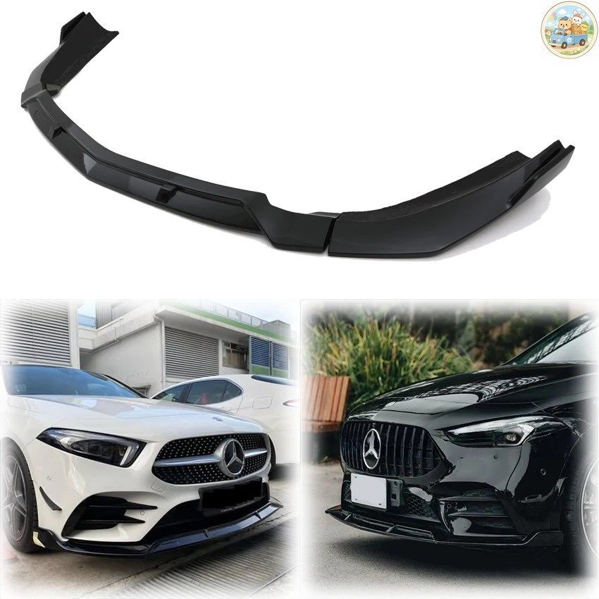 3個セット 2019-2025 メルセデスベンツ Aクラス W177 A35 A45 スポーツ AMG BBスタイル フロントバンパーリップスポイラー ディフューザー