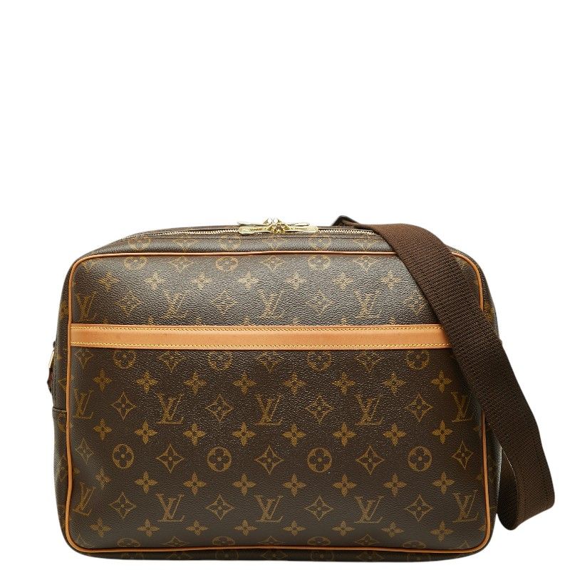 ルイ ヴィトン モノグラム リポーターGM 斜め掛け ショルダーバッグ M45252 ブラウン PVC レザー レディース LOUIS VUITTON【1-0269547】