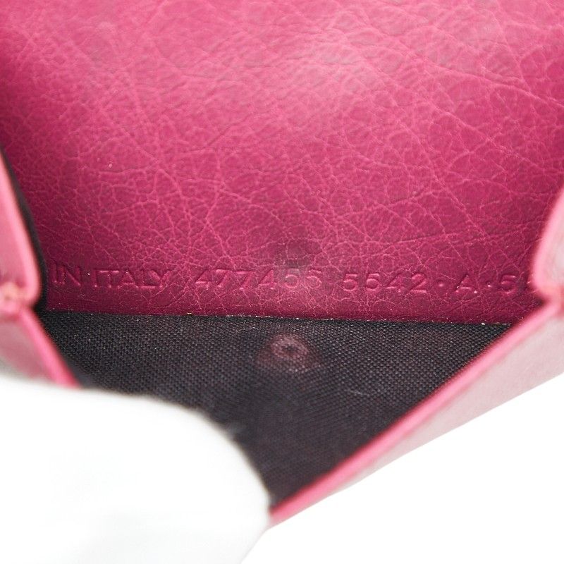 バレンシアガ クラシック ミニ ウォレット 三つ折り財布 477455 ピンク レザー レディース BALENCIAGA【1-0271305】