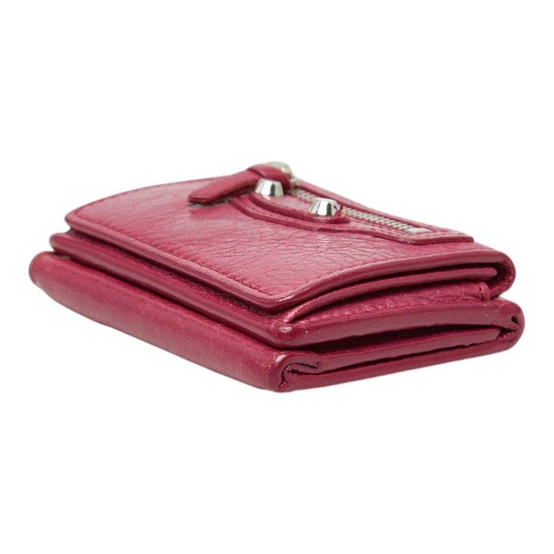 バレンシアガ クラシック ミニ ウォレット 三つ折り財布 477455 ピンク レザー レディース BALENCIAGA【1-0271305】