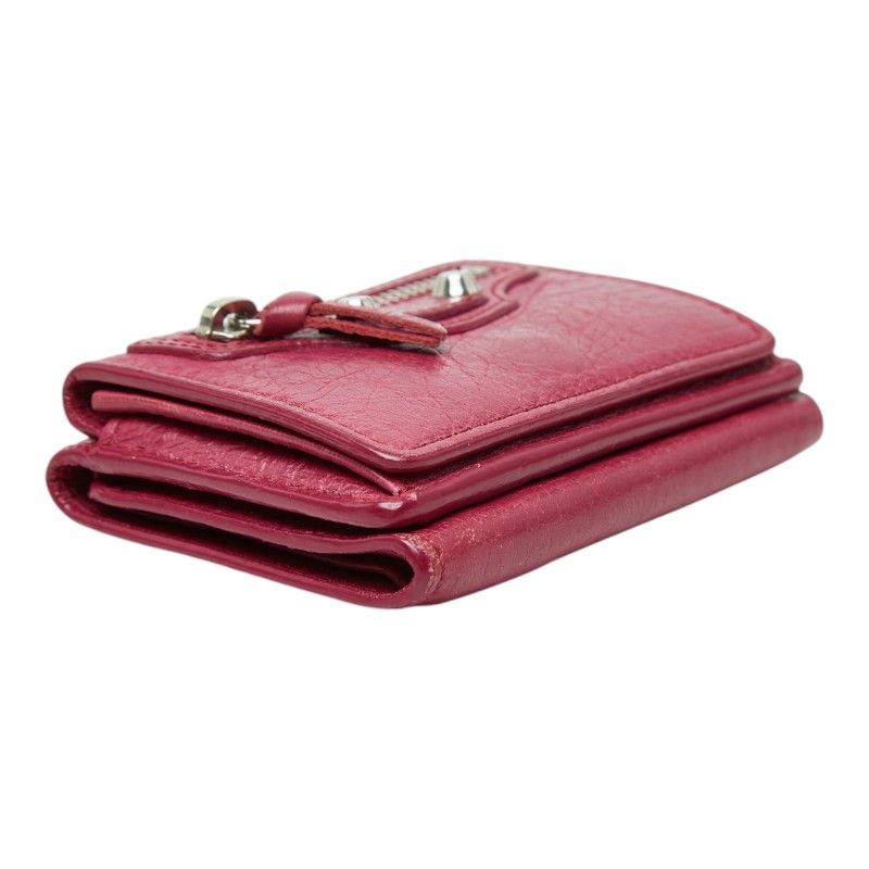 バレンシアガ クラシック ミニ ウォレット 三つ折り財布 477455 ピンク レザー レディース BALENCIAGA【1-0271305】