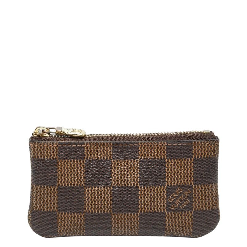 ルイ ヴィトン ダミエ ポシェット クレ コインケース キーケース N62658 ブラウン PVC レザー レディース LOUIS VUITTON【1-0272053】