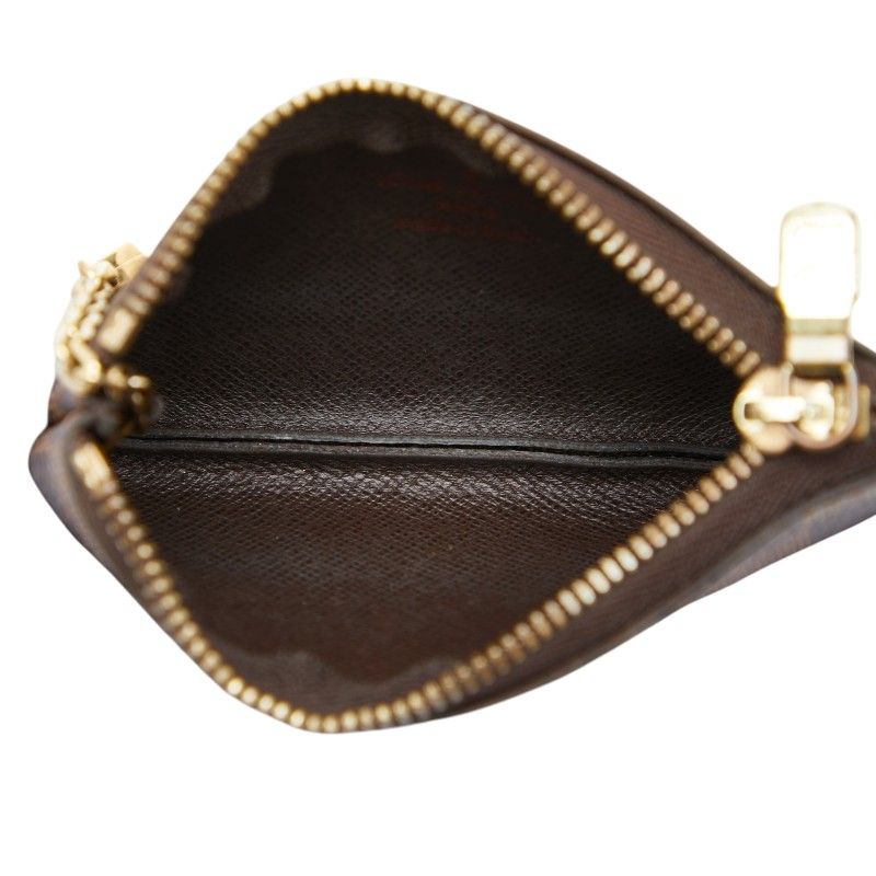 ルイ ヴィトン ダミエ ポシェット クレ コインケース キーケース N62658 ブラウン PVC レザー レディース LOUIS VUITTON【1-0272053】