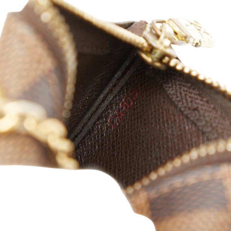 ルイ ヴィトン ダミエ ポシェット クレ コインケース キーケース N62658 ブラウン PVC レザー レディース LOUIS VUITTON【1-0272053】