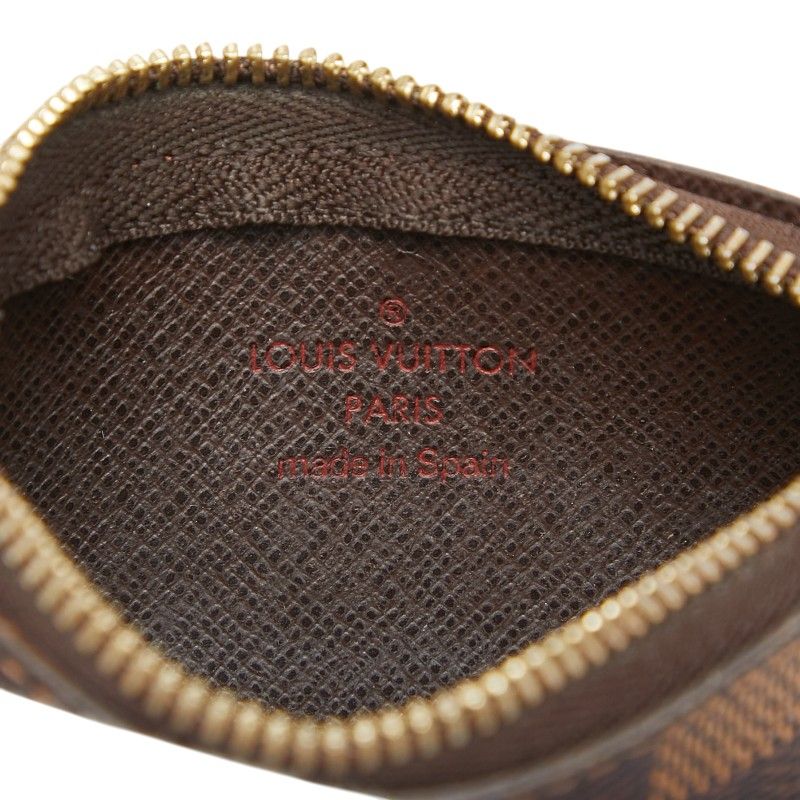 ルイ ヴィトン ダミエ ポシェット クレ コインケース キーケース N62658 ブラウン PVC レザー レディース LOUIS VUITTON【1-0272053】