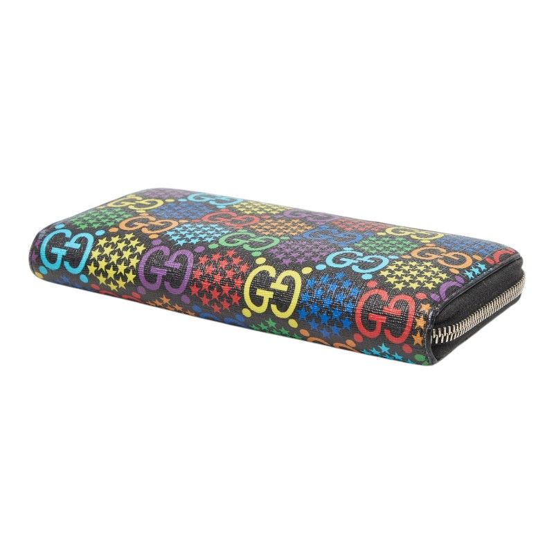 グッチ GGサイケデリック ラウンドファスナー 長財布 601079 マルチカラー PVC レザー レディース GUCCI【1-0272076】