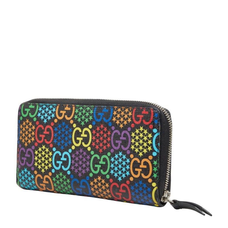 グッチ GGサイケデリック ラウンドファスナー 長財布 601079 マルチカラー PVC レザー レディース GUCCI【1-0272076】