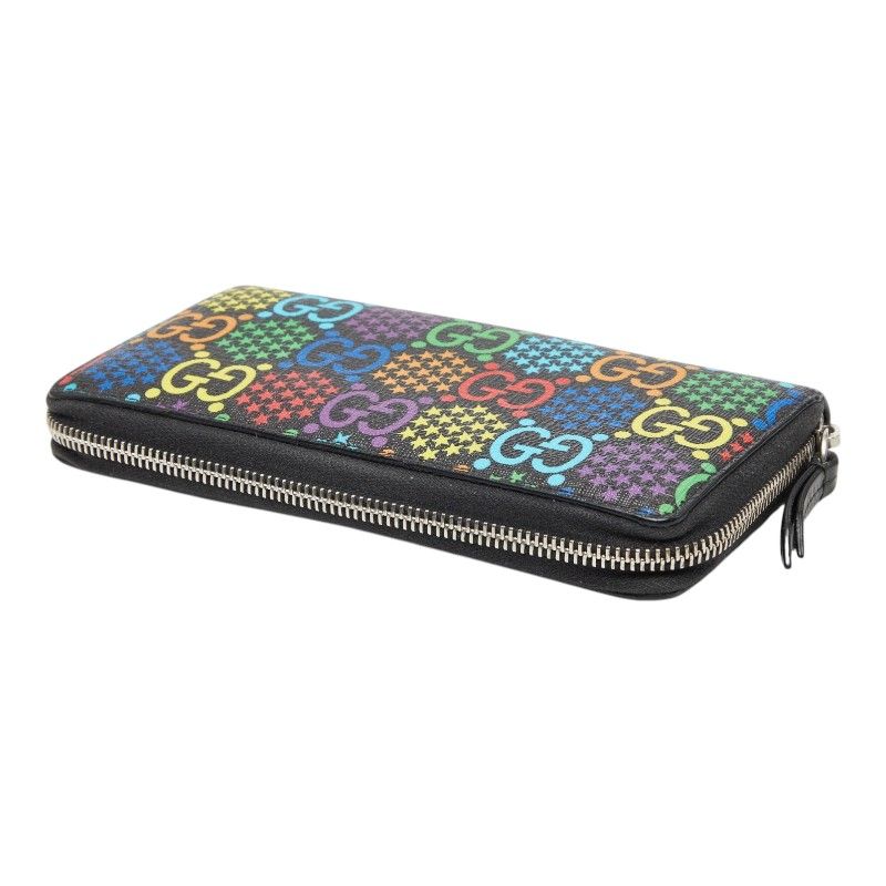 グッチ GGサイケデリック ラウンドファスナー 長財布 601079 マルチカラー PVC レザー レディース GUCCI【1-0272076】