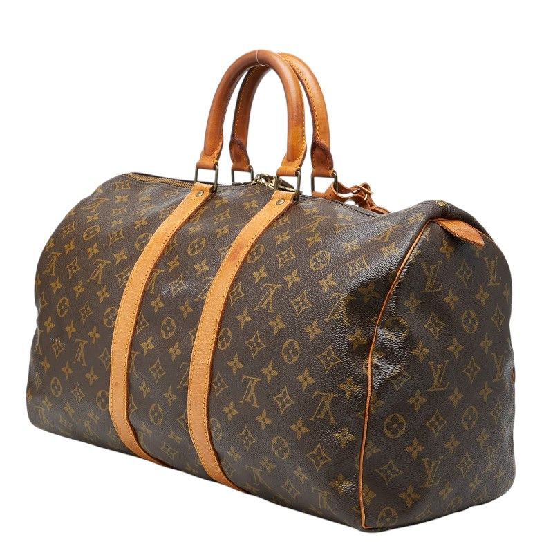ルイ ヴィトン モノグラム キーポル45 ボストンバッグ トラベルバッグ M41428 ブラウン PVC レザー レディース LOUIS VUITTON【1-0273412】