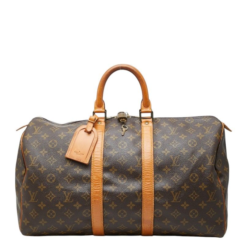 ルイ ヴィトン モノグラム キーポル45 ボストンバッグ トラベルバッグ M41428 ブラウン PVC レザー レディース LOUIS VUITTON【1-0273412】