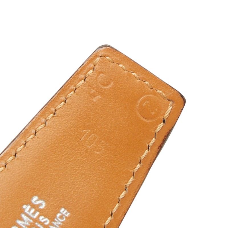 エルメス コンスタンス Hベルト ベルト サイズ105 ブラック ゴールド アリゲーター メンズ HERMES【243-73752】