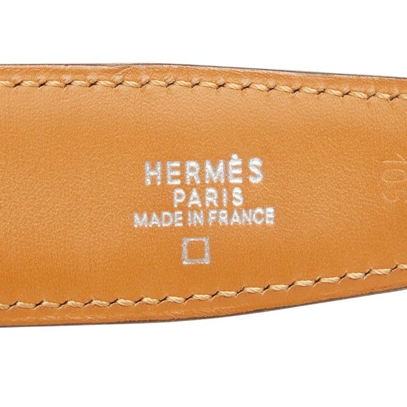 エルメス コンスタンス Hベルト ベルト サイズ105 ブラック ゴールド アリゲーター メンズ HERMES【243-73752】