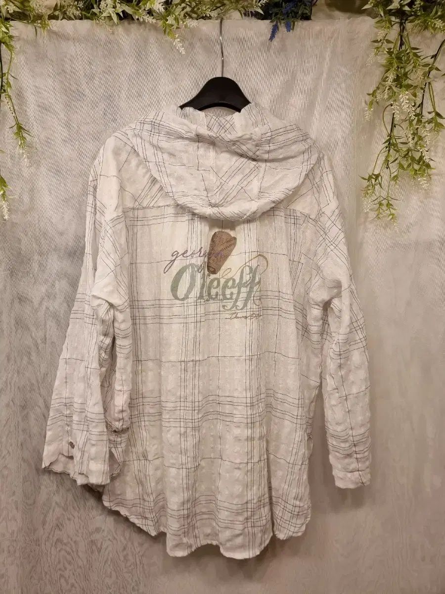 新品 M リネン CHECK フード ブラウス ジャケット Thursday Island