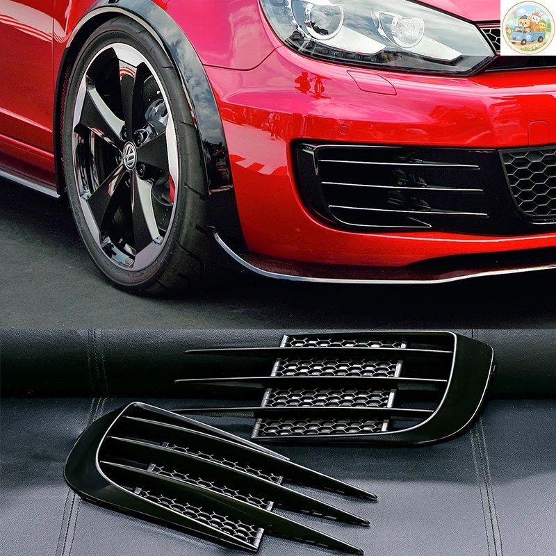 車のフロントフォグランプカバー 2008-2013 フォルクスワーゲン VW ゴルフ 6 MK6 GTI R R20 フォグランプ フードフレーム フォグランプ E