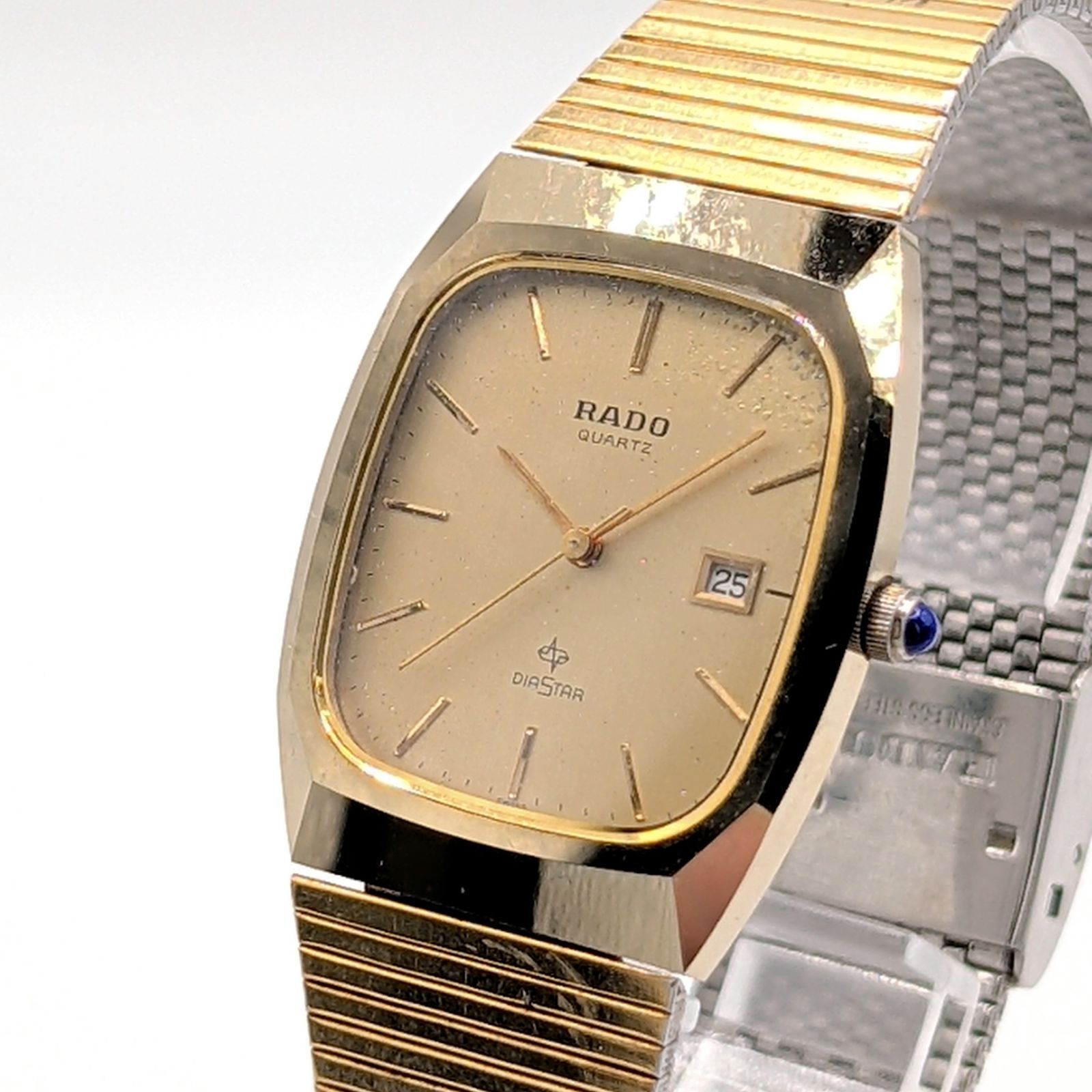 RADO DIASTAR 129.9513.3 Watch Quartz Ladies Square Gold Black dial Y2K 00S Date ラドー フローレンス 時計 クオーツ レディース ゴールド スクエア ヴィンテージ デイト 不動品