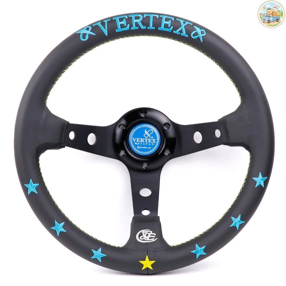 VERTEX 13インチ刺繍入りレザー製スポーツステアリングホイール、MOMO OMP NRG、SPARCO HKBハブ