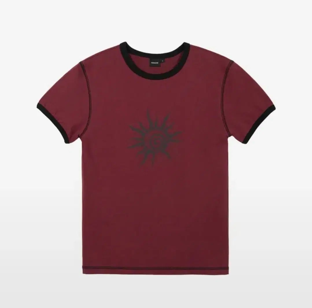 アッカム Cracked Sun Ringer Top ワイン ダークグレー
