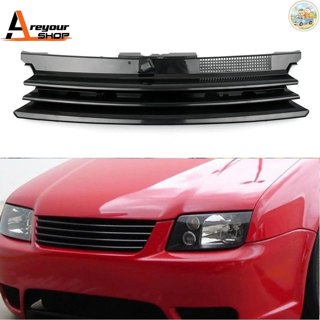 フロントバンパー スポーツメッシュ バッジレス フードグリル VW ゴルフ MK4 99-06