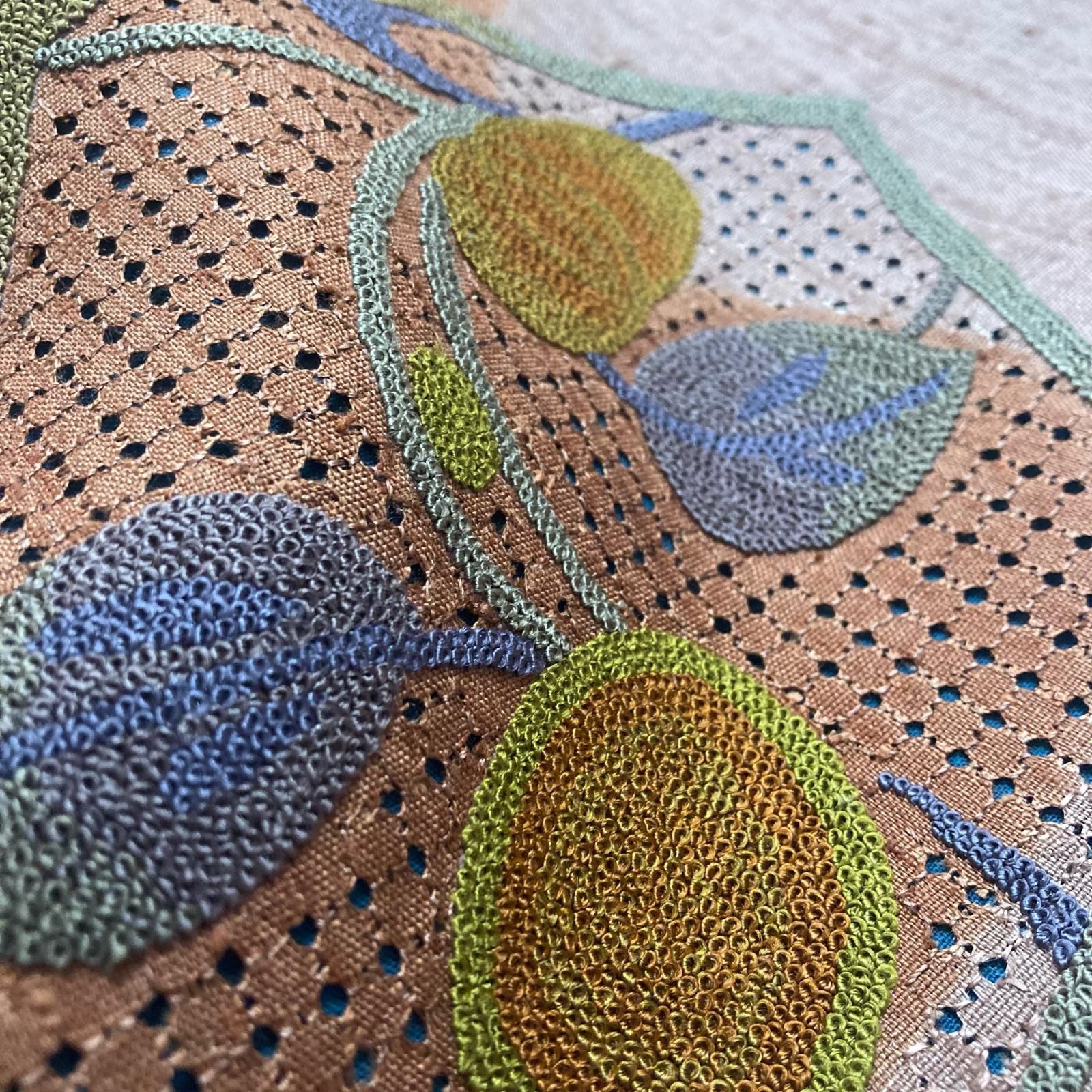 名古屋帯 生紬 相良刺繍 上品な加工 九寸 正絹 着物 MA-7825 7,350円