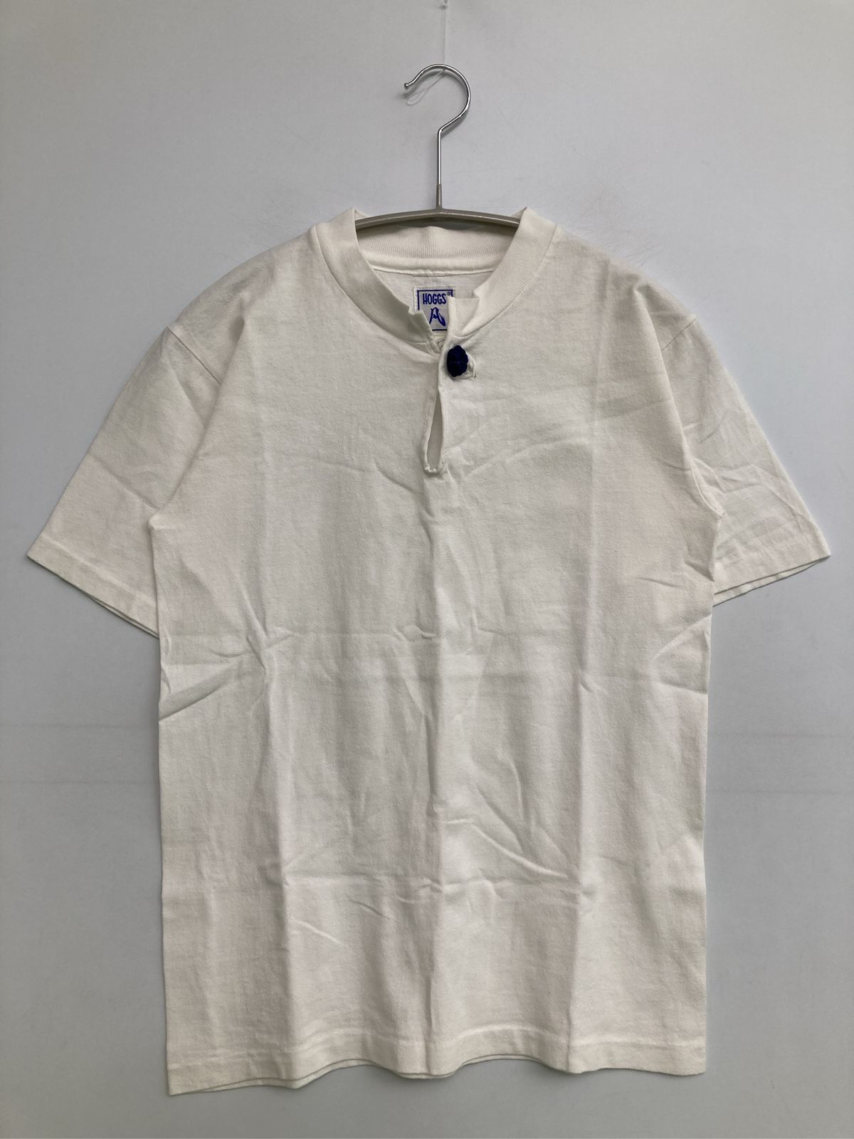 HOGAN Tシャツ/カットソー ONE SIZE ホワイト 無地 ミドル丈 半袖 ヘンリーネック メンズ レディース