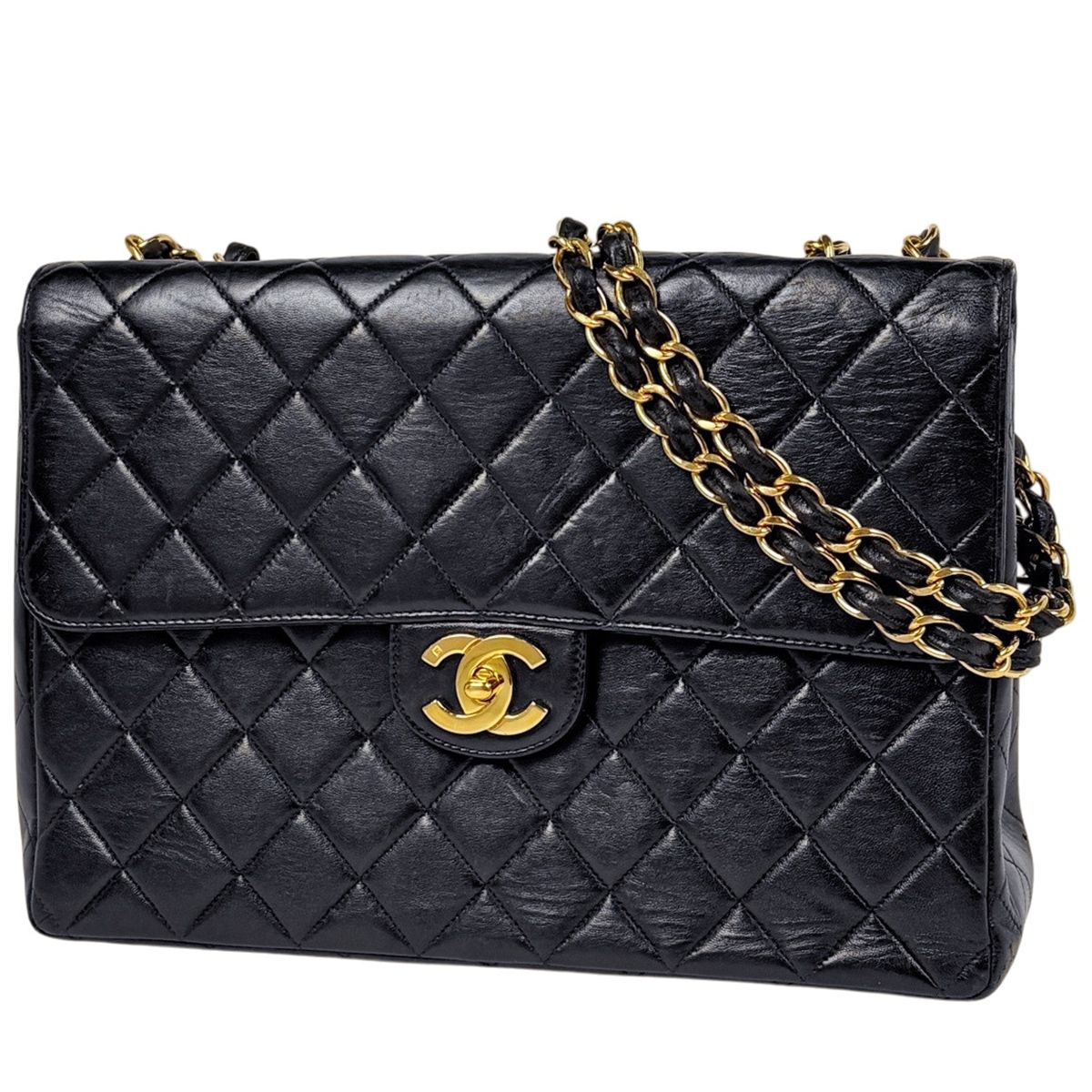 シャネル CHANEL デカ マトラッセ シングルフラップ チェーン