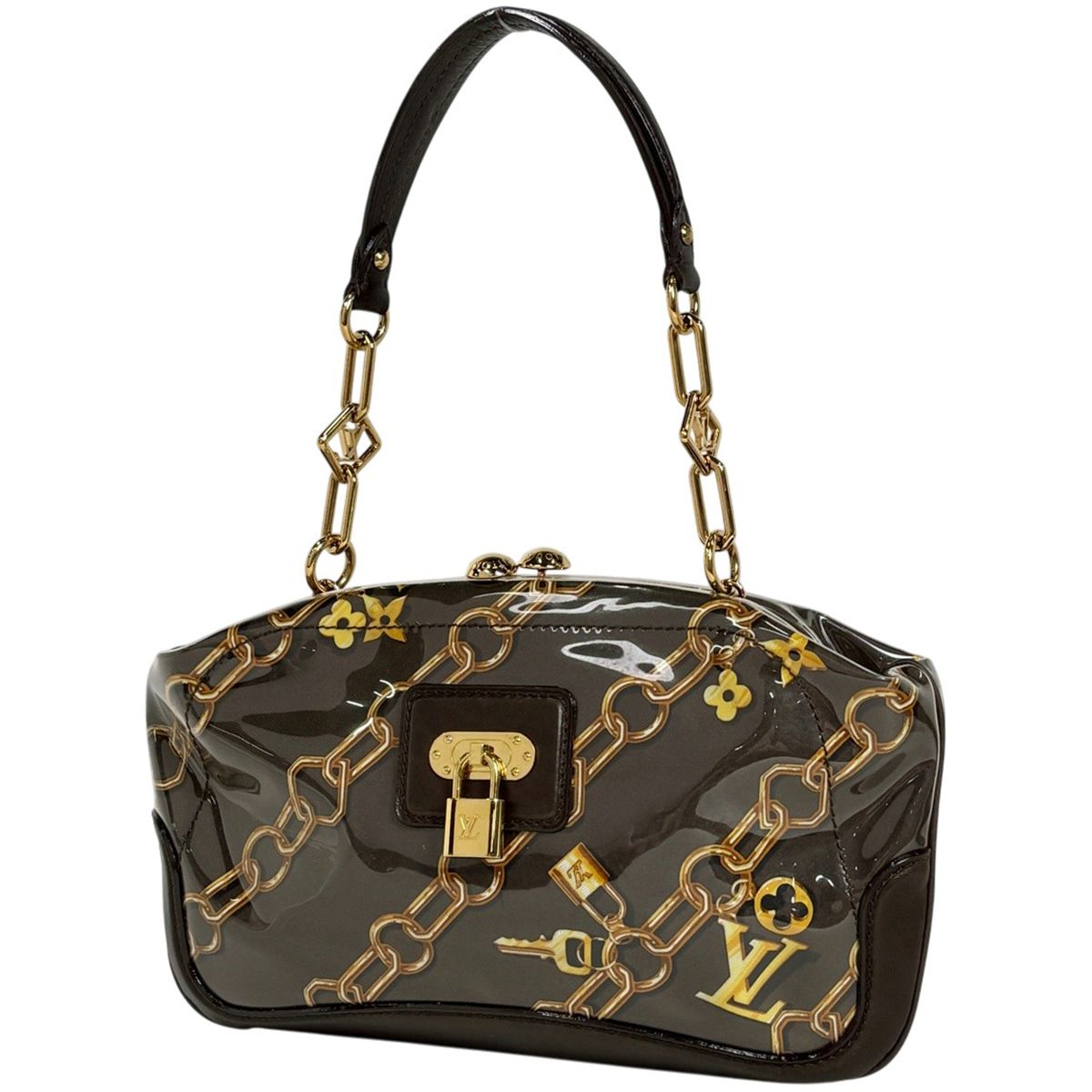 ルイ・ヴィトン Louis Vuitton サック フェルモワール モノグラムチャーム ハンドバッグ ビニール トープ(ブラウン) M95155 レディース 【中古】