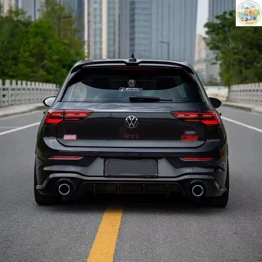 2019~2024年式 VW ゴルフ8 MK8 8.5 GTI GTD R TSI TDI オエッティンガースタイル リアトランク ルーフスポイラーウィングリップ グロスABS