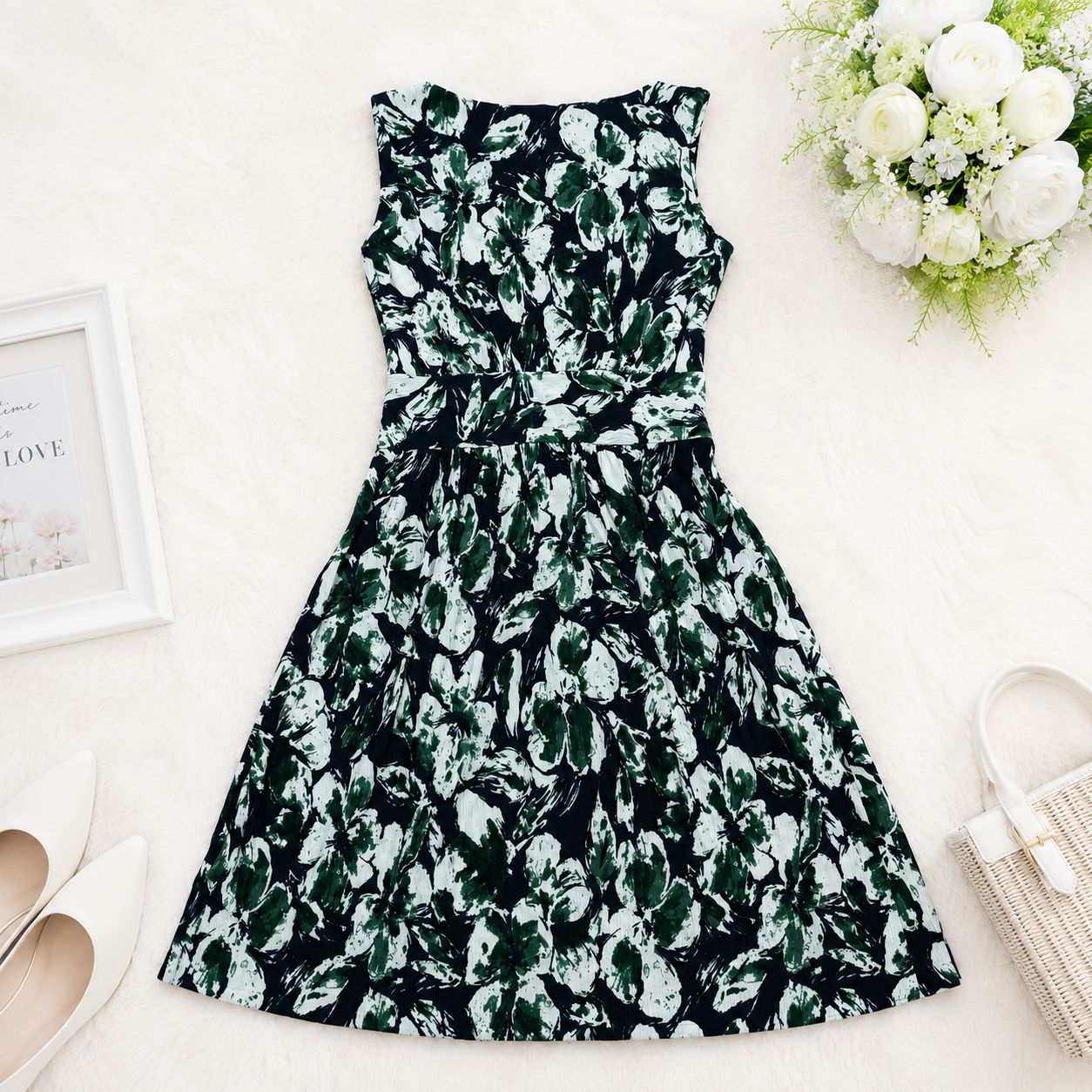 美品パリ発 FAS (Fille A Suivre)レース ワンピース フランス FAS FILLE A SUIVRE PARIS♡ フランス製 花柄ロングワンピース