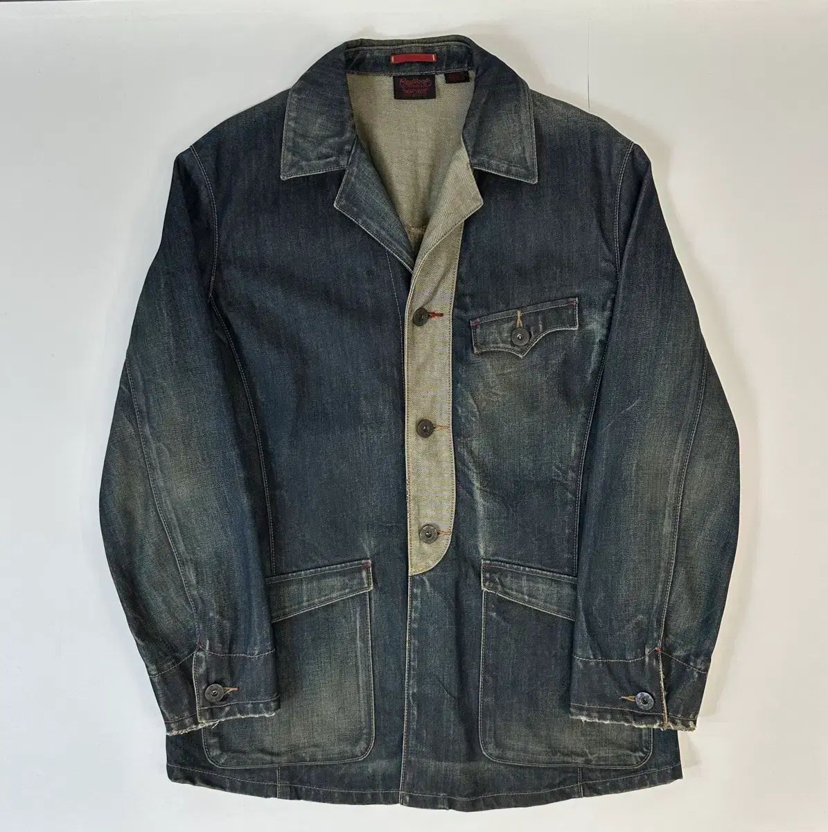リーバイス レッド ウォッシュ カーキ デニム ブレザー ジャケット XL (