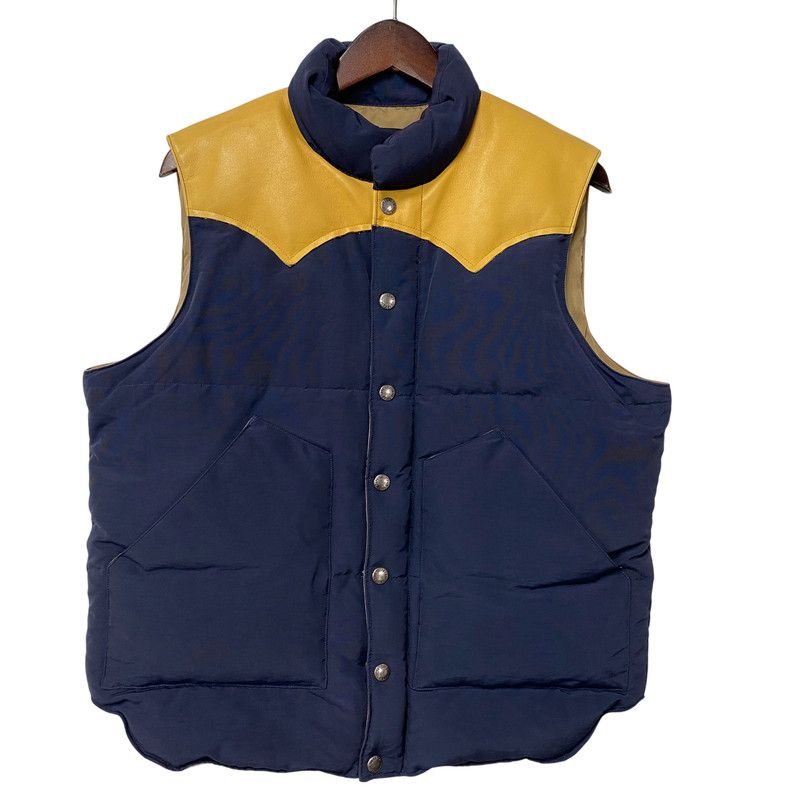 【中古品】 SUGAR CANE シュガーケーン LEATHER YOKE DOWN VEST SC12340 レザーヨーク ダウンベスト 【145-260527-as-22-izu】