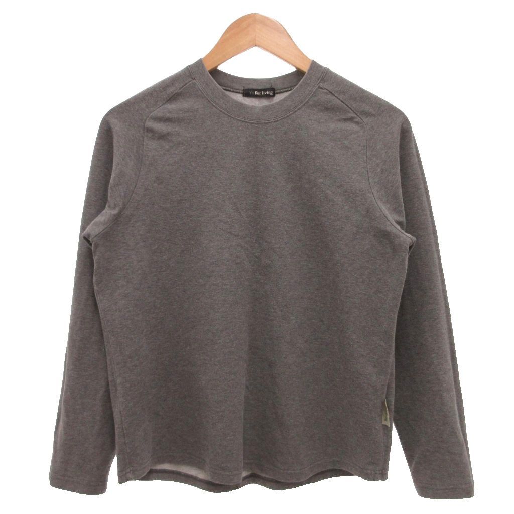 ワイズフォーリビング Y's for living Tシャツ カットソー 灰色 グレー 無地 クルーネック 長袖 /SD ■ECF003
