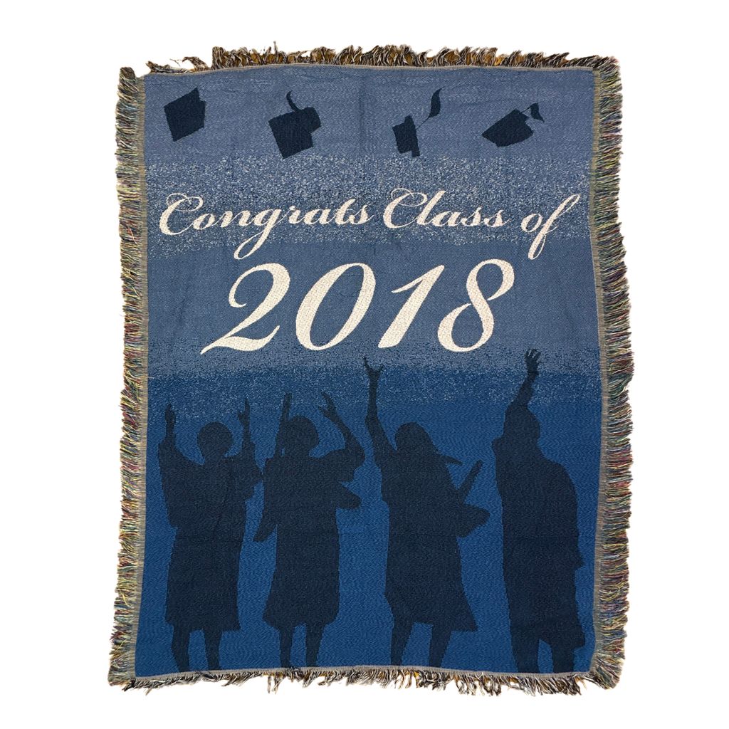 vintageラグ ブランケット マルチカバー タペストリー USA製 2018 卒業記念 シルエット Rug Blanket Graduation 2701