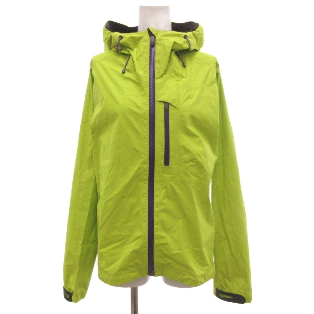 サロモン Salomon GORE-TEX ゴアテックス ジャケット パーカー S ジップアップ ドローコード ロゴ プリント 緑 グリーン 紫 パープル /KB ■ECF005