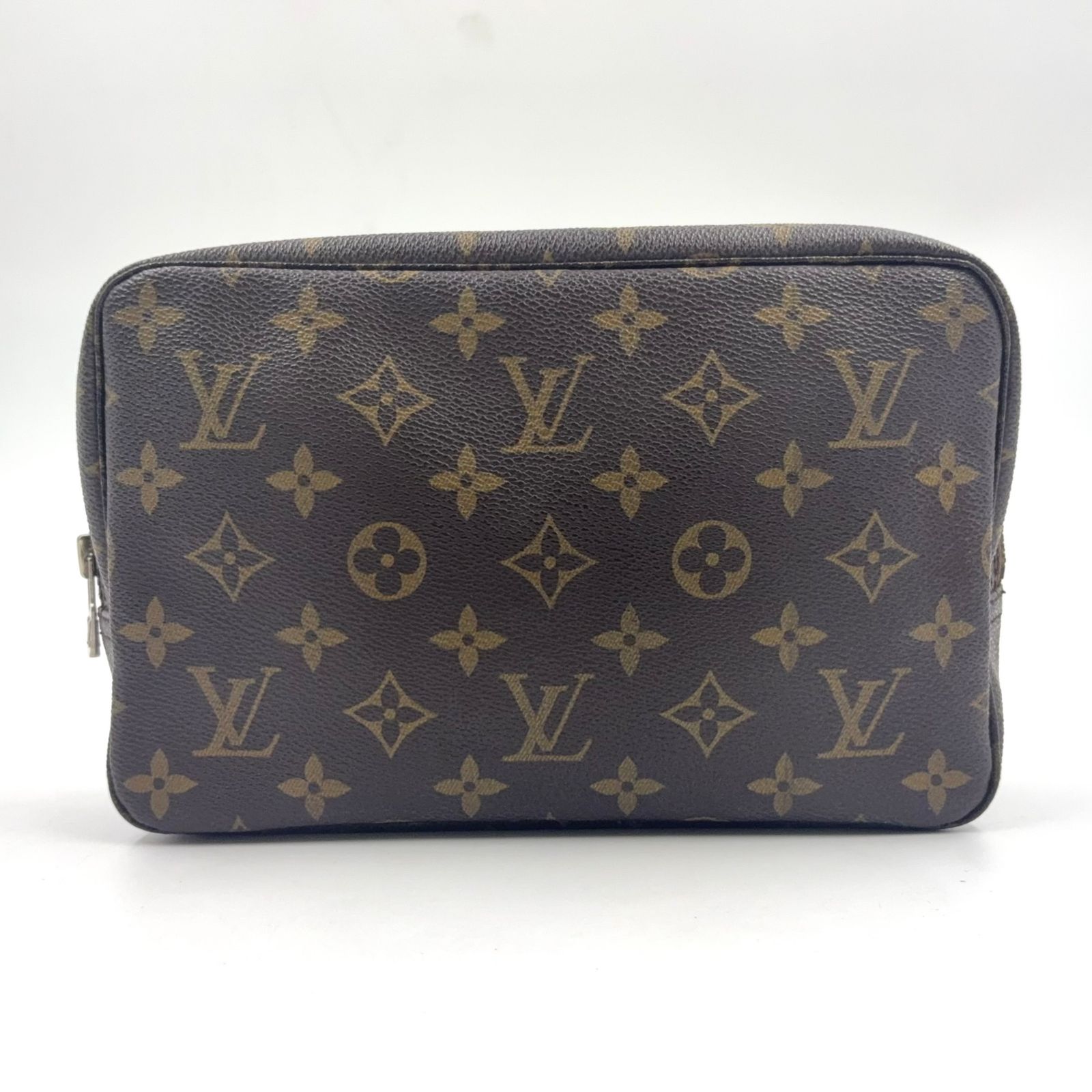 【新着】LOUIS VUITTON トゥルース トワレット23 モノグラム モノグラム シリアル番号不明 PVC ブラウン コスメポーチ ゴールド M47524