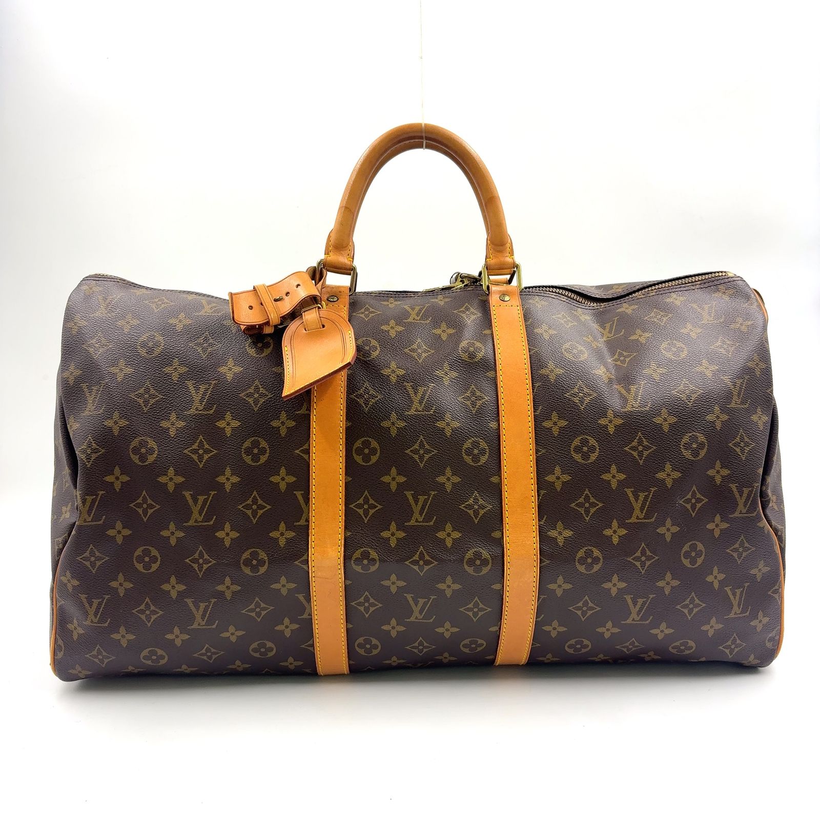 【新着】LOUIS VUITTON キーポル55 モノグラム モノグラム レザー×PVC ブラウン ボストンバッグ ゴールド M41424