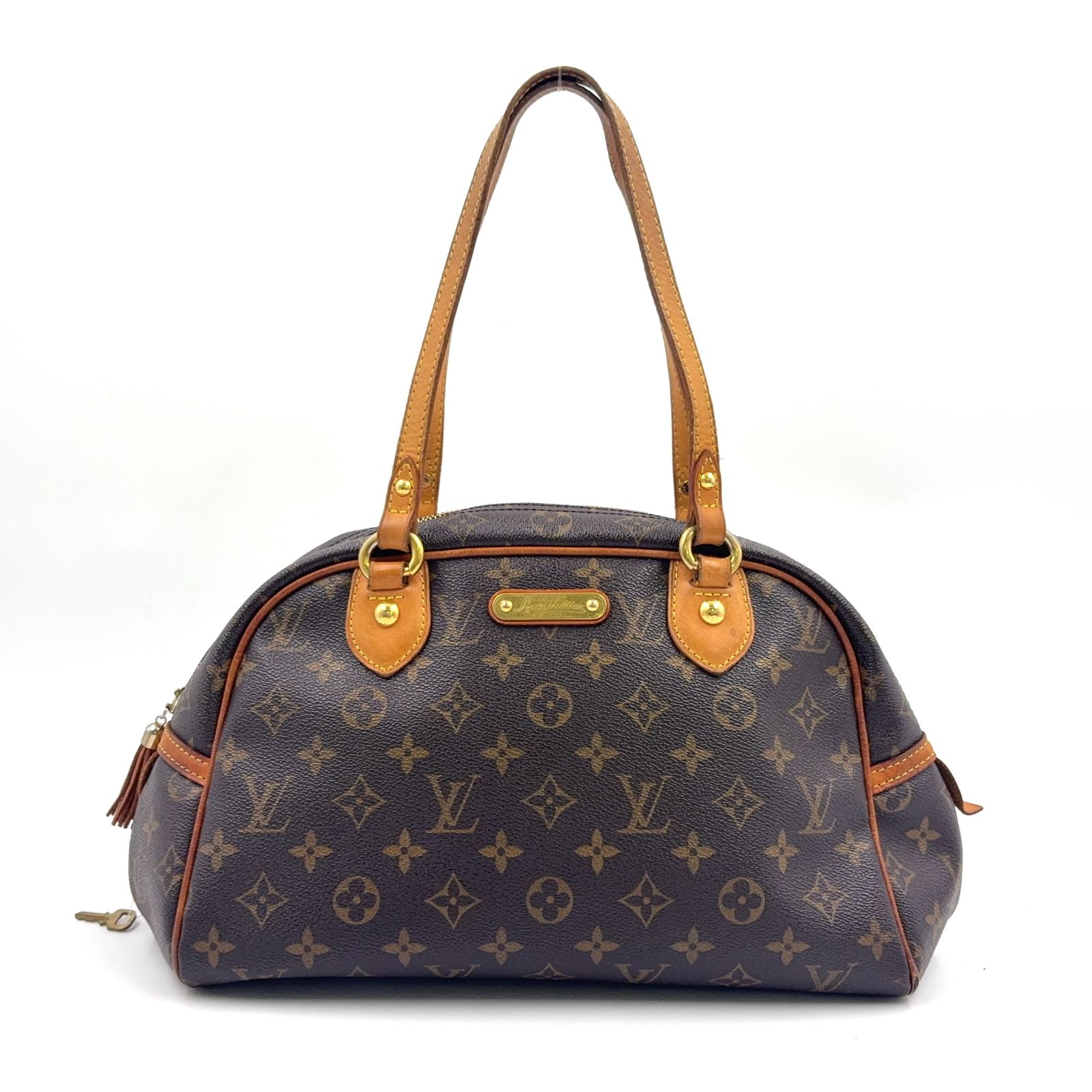 【新着】LOUIS VUITTON モントルグイユPM モノグラム モノグラム ブランド外加工済み レザー×PVC ブラウン ショルダーバッグ ゴールド M95565