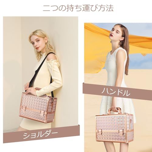 Hapilife メイクボックス 大容量 プロ仕様 コスメボックス 化粧箱 化粧ボックス 化粧品 収納ボックス 金 (ゴールド)ts