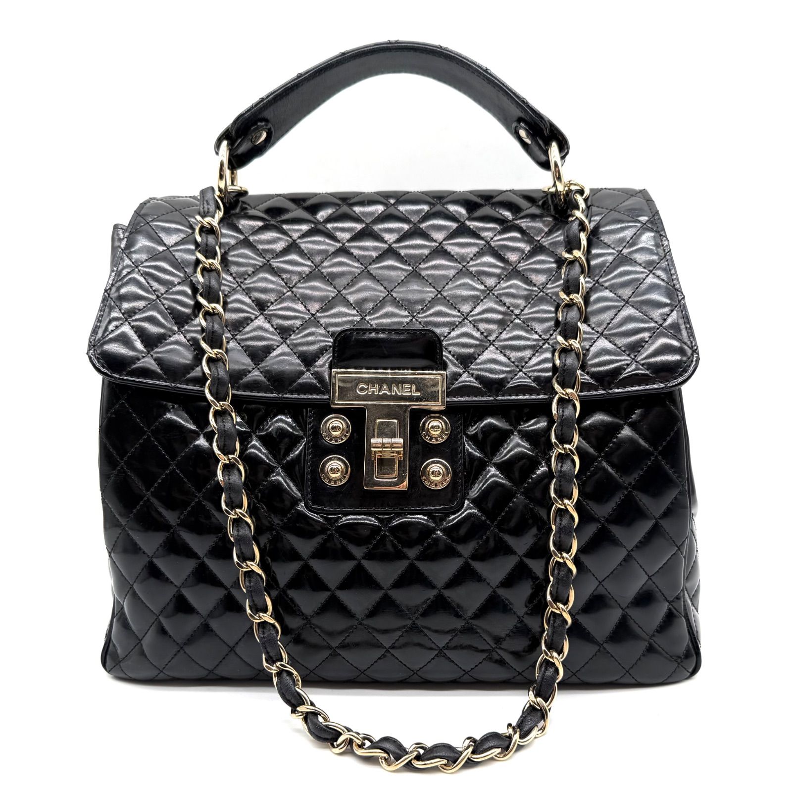 正規品　シャネル　パテント　ハンドバッグ 希少品✨】CHANEL シャネル 2.55 パテント 2way ショルダーバッグ