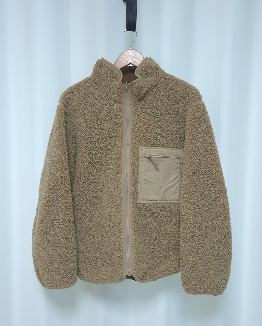 ユニクロ U リバーシブル フリース ジャケット L ベージュ