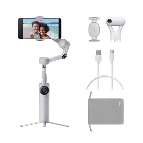 ☆新品☆Insta360 Flow 2 Plus AIトラッカーキット グレー - 折りたたみ式スマホジンバル、あらゆるアプリでAIトラッキング、複数人トラッキング、内蔵三脚/自撮り棒、リモコン、iPhone/Android対応スタビライザー、旅行&Vlog用