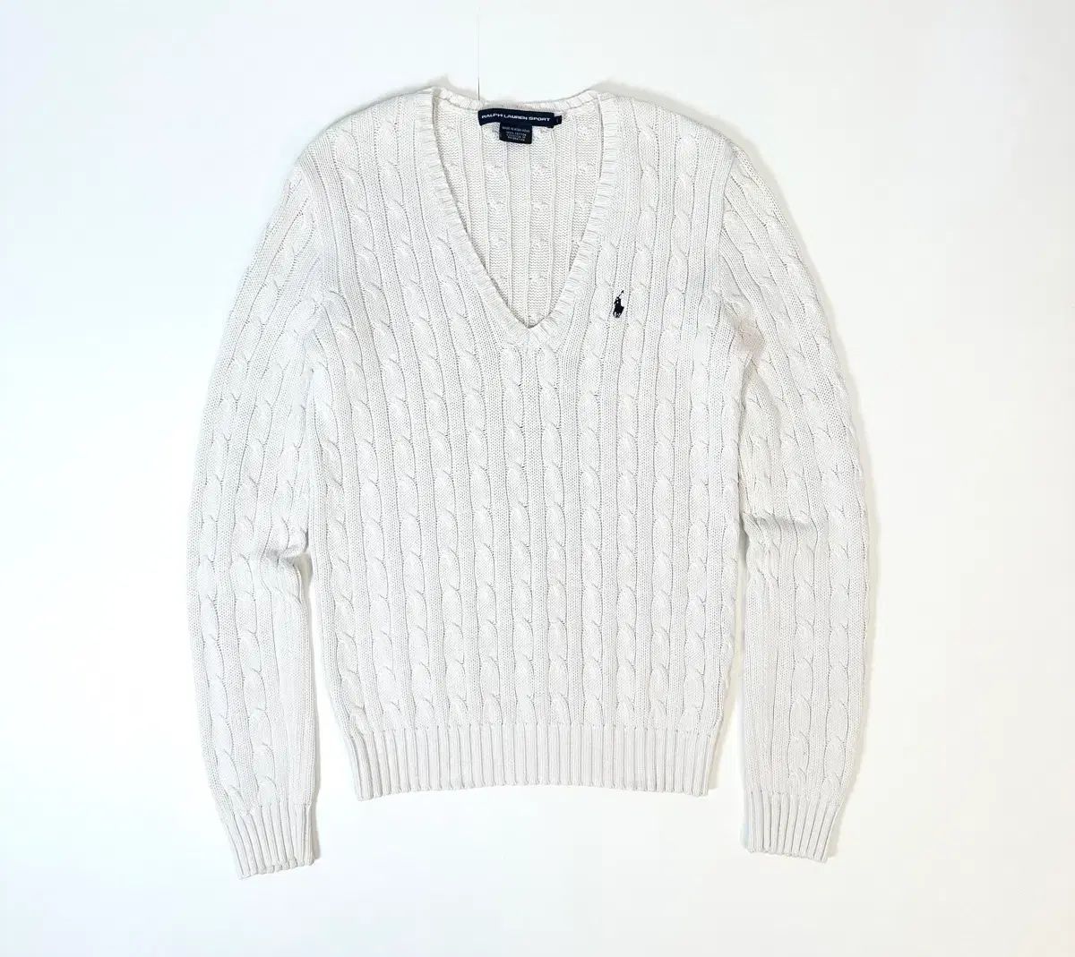 POLO ポロ ラルフローレン Vネック ケーブル コットン ニット スリムフィット (55/66)