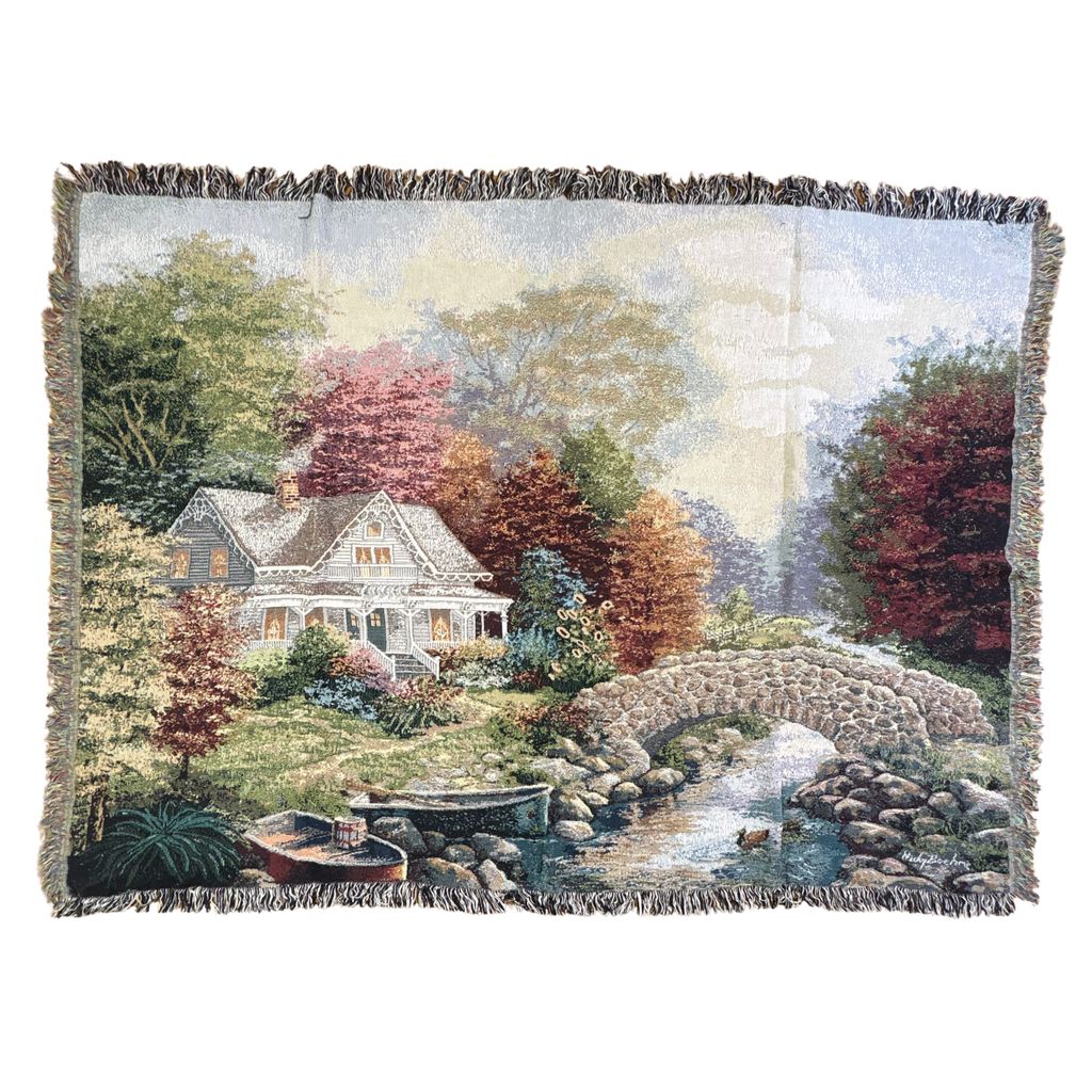 vintageラグ ブランケット マルチカバー タペストリー ニッキーボーム 風景 アート 別荘 Rug Blanket Nicky Boehme 2749