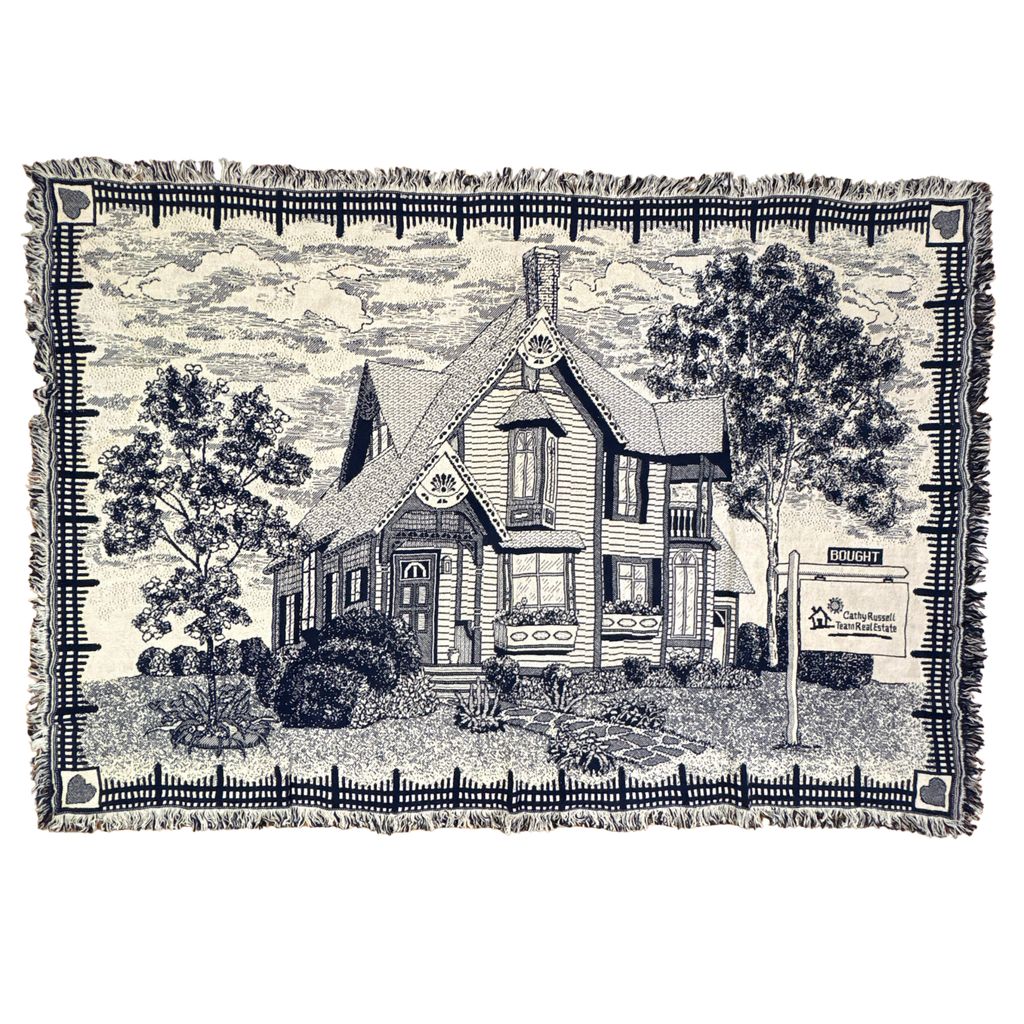 vintageラグ ブランケット マルチカバー タペストリー ヴィクトリアンハウス USA製 Rug Blanket Victorian House 2753