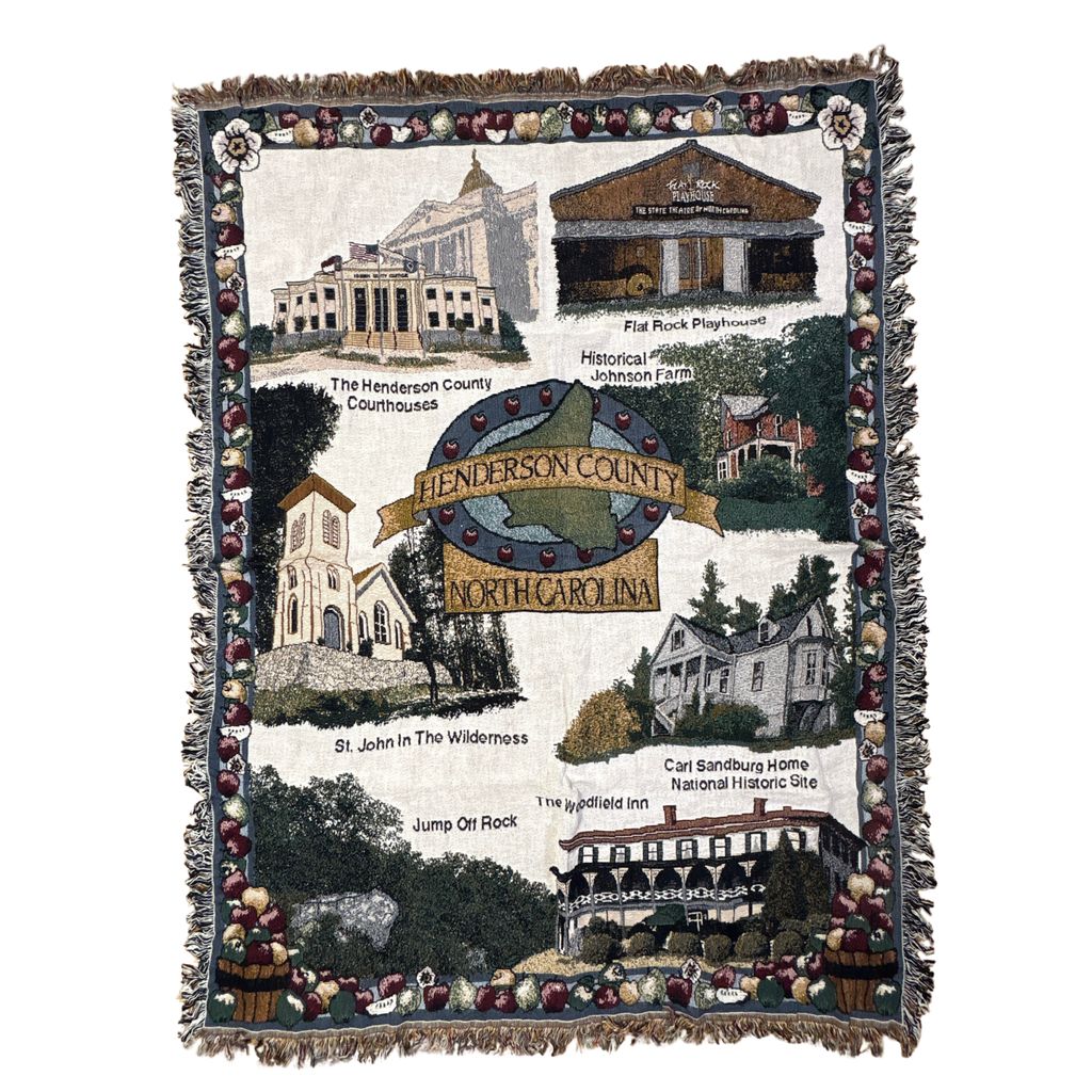 vintageラグ ブランケット マルチカバー タペストリー ヘンダーソン郡 ノースカロライナ 名所 Rug Blanket Landmark 2760