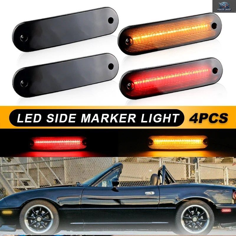 スモーク/クリアレンズ LEDサイドマーカーライト 1990-2005 マツダ ミアータ MX-5 NA NB アンバー OEM# NA01515FX 8BN1-51-120