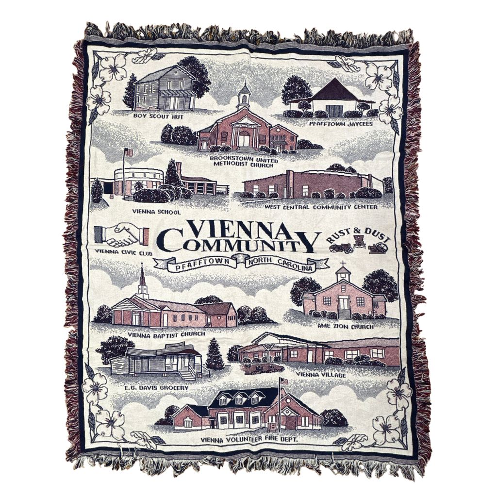 vintageラグ ブランケット マルチカバー タペストリー ノースカロライナ パファータウン 名所 Rug Blanket Landmark 2765